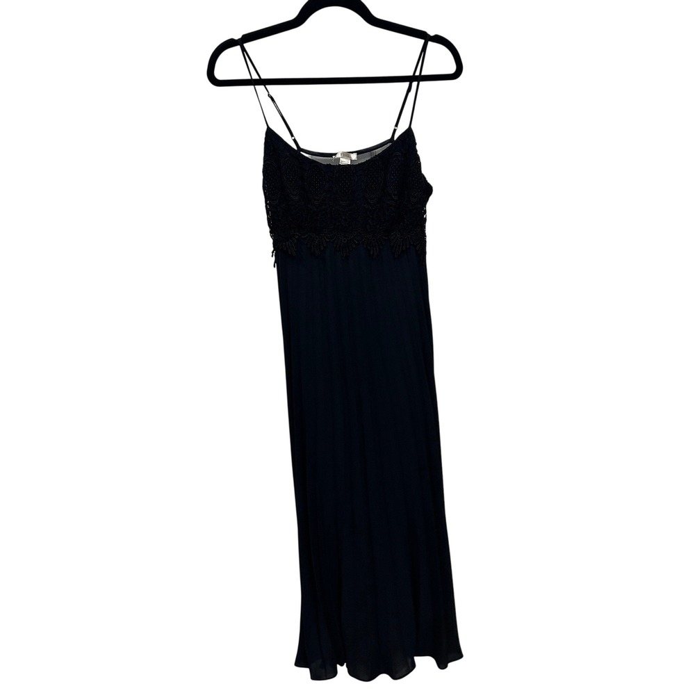 Flora Black Lace Bodice Slip Dress Witchy Whimsigoth Dark Romantic Womens Medium